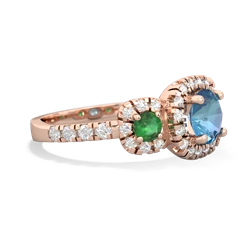 Blue Topaz Regal Halo 14K Rose Gold ring R5350