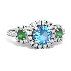 Blue Topaz Regal Halo 14K White Gold ring R5350