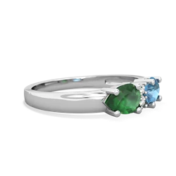 Blue Topaz Pear Bowtie 14K White Gold ring R0865