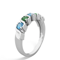 Blue Topaz Anniversary Band 14K White Gold ring R2089