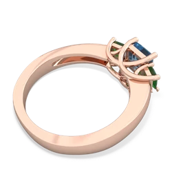 Blue Topaz Three Stone Trellis 14K Rose Gold ring R4015