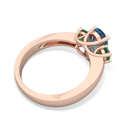 Blue Topaz Three Stone Oval Trellis 14K Rose Gold ring R4024