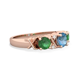 Blue Topaz Hugs And Kisses 14K Rose Gold ring R5016