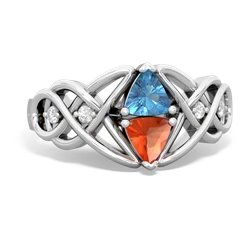 Blue Topaz Keepsake Celtic Knot 14K White Gold ring R5300