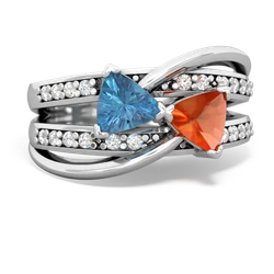 Blue Topaz Bowtie 14K White Gold ring R2360