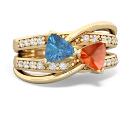 Blue Topaz Bowtie 14K Yellow Gold ring R2360