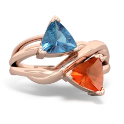 Blue Topaz Split Band Swirl 14K Rose Gold ring R2341