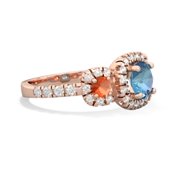 Blue Topaz Regal Halo 14K Rose Gold ring R5350