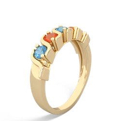 Blue Topaz Anniversary Band 14K Yellow Gold ring R2089