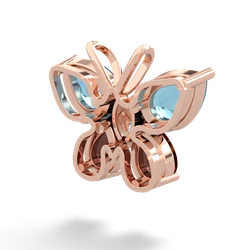 Blue Topaz Butterfly 14K Rose Gold pendant P2215