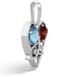 Blue Topaz Celtic Trinity Heart 14K White Gold pendant P5331