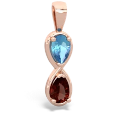 Blue Topaz Infinity 14K Rose Gold pendant P5050