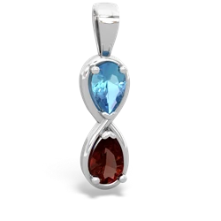 Blue Topaz Infinity 14K White Gold pendant P5050