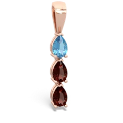 Blue Topaz Dew Drops 14K Rose Gold pendant P2251