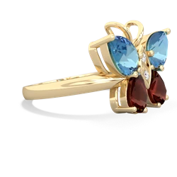 Blue Topaz Butterfly 14K Yellow Gold ring R2215