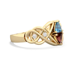 Blue Topaz Keepsake Celtic Knot 14K Yellow Gold ring R5300