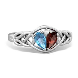 Blue Topaz Celtic Love Knot 14K White Gold ring R5420