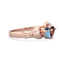 Blue Topaz 'Our Heart' Claddagh 14K Rose Gold ring R2388