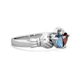 Blue Topaz 'Our Heart' Claddagh 14K White Gold ring R2388