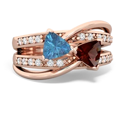 Blue Topaz Bowtie 14K Rose Gold ring R2360
