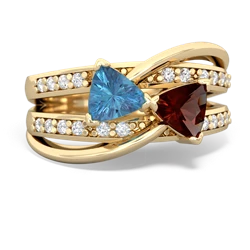 Blue Topaz Bowtie 14K Yellow Gold ring R2360