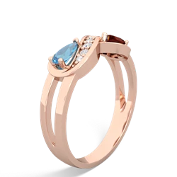 Blue Topaz Diamond Infinity 14K Rose Gold ring R5390
