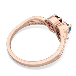 Blue Topaz Side By Side 14K Rose Gold ring R3090