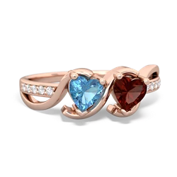 Blue Topaz Side By Side 14K Rose Gold ring R3090