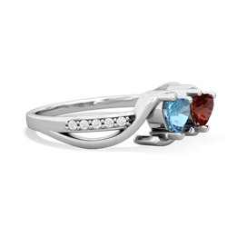 Blue Topaz Side By Side 14K White Gold ring R3090