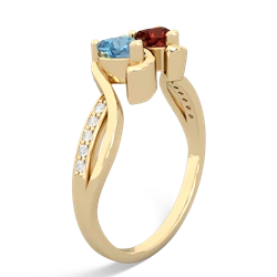 Blue Topaz Side By Side 14K Yellow Gold ring R3090