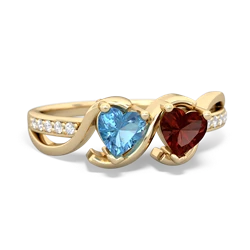 Blue Topaz Side By Side 14K Yellow Gold ring R3090