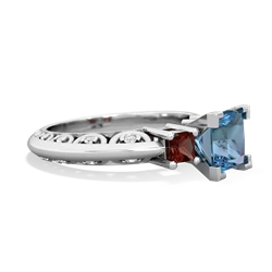 Blue Topaz Eternal Embrace Engagement 14K White Gold ring C2001