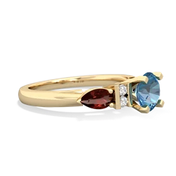 Blue Topaz 6Mm Round Eternal Embrace Engagement 14K Yellow Gold ring R2005