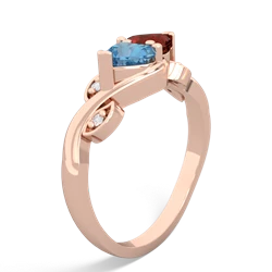 Blue Topaz Floral Elegance 14K Rose Gold ring R5790