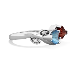 Blue Topaz Floral Elegance 14K White Gold ring R5790