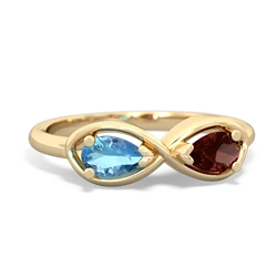 Blue Topaz Infinity 14K Yellow Gold ring R5050