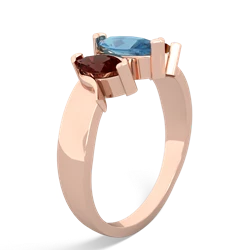 Blue Topaz Three Peeks 14K Rose Gold ring R2433