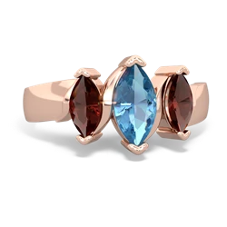 Blue Topaz Three Peeks 14K Rose Gold ring R2433