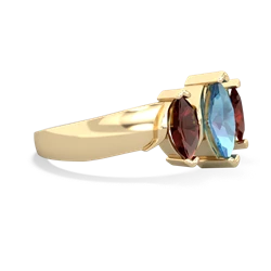 Blue Topaz Three Peeks 14K Yellow Gold ring R2433