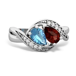 Blue Topaz Summer Winds 14K White Gold ring R5342