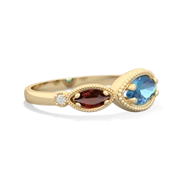 Blue Topaz Milgrain Marquise 14K Yellow Gold ring R5700