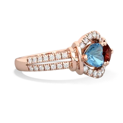 Blue Topaz Art-Deco Keepsake 14K Rose Gold ring R5630