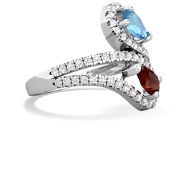 Blue Topaz Diamond Dazzler 14K White Gold ring R3000