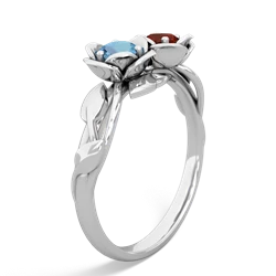 Blue Topaz Rose Garden 14K White Gold ring R5510