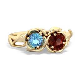 Blue Topaz Rose Garden 14K Yellow Gold ring R5510