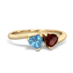 Blue Topaz Sweethearts 14K Yellow Gold ring R5260