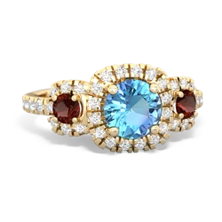 Blue Topaz Regal Halo 14K Yellow Gold ring R5350