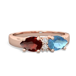 Blue Topaz Pear Bowtie 14K Rose Gold ring R0865