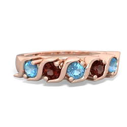 Blue Topaz Anniversary Band 14K Rose Gold ring R2089