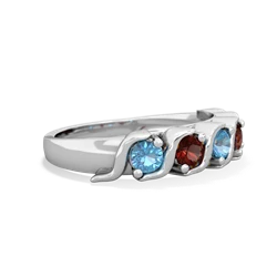 Blue Topaz Anniversary Band 14K White Gold ring R2089